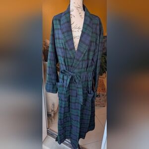 Vintage Brooks Brothers Golden Fleece Plaid Flannel Cotton Robe – Men’s Medium